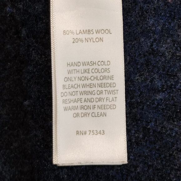 Porter & Ash Lambs Wool Blend Blazer Coatigan Button Front Blue Womens Size L - Picture 5 of 5